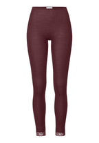 Woolen Lace Lace Trim Wool And Silk Leggings | Vivid Brown 70833-2421