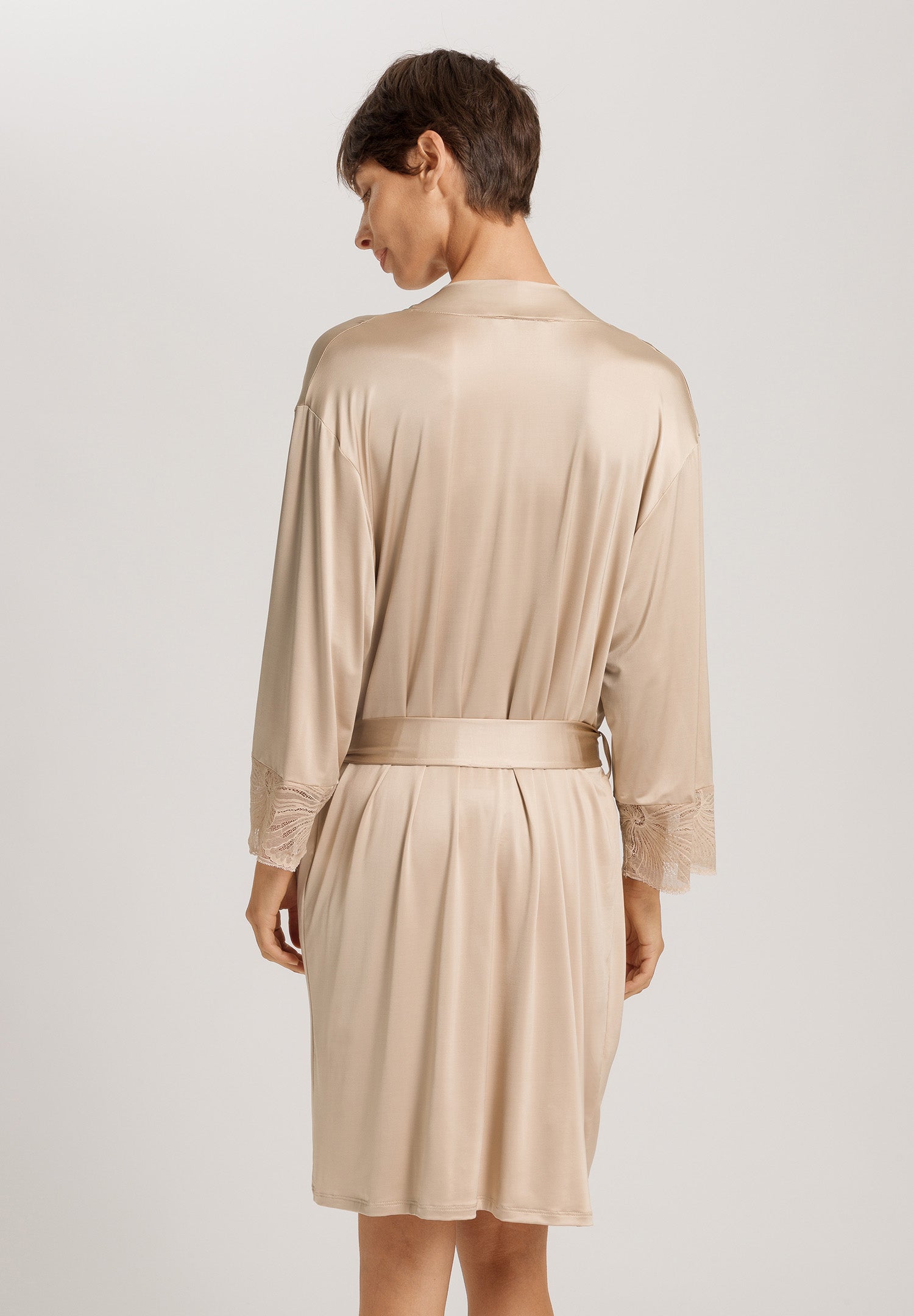 Lilith Lace Trim Kimono | Coffee Quartz 70834-2216