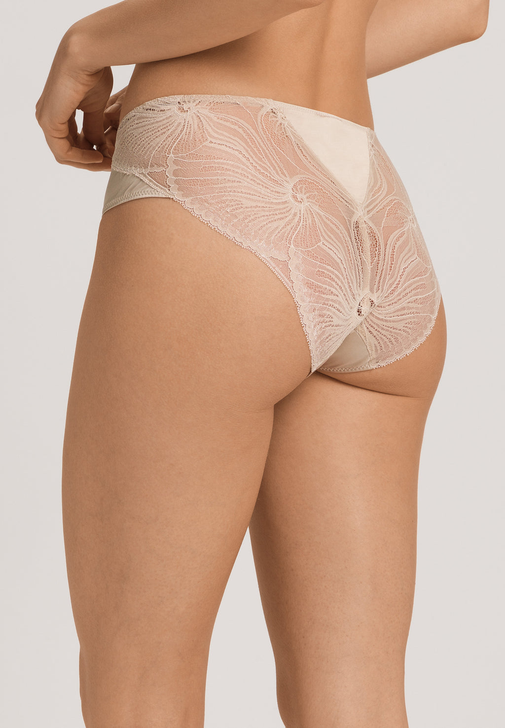 Lilith Lace Trim Hi-Cut Briefs | Coffee Quartz 70841-2216