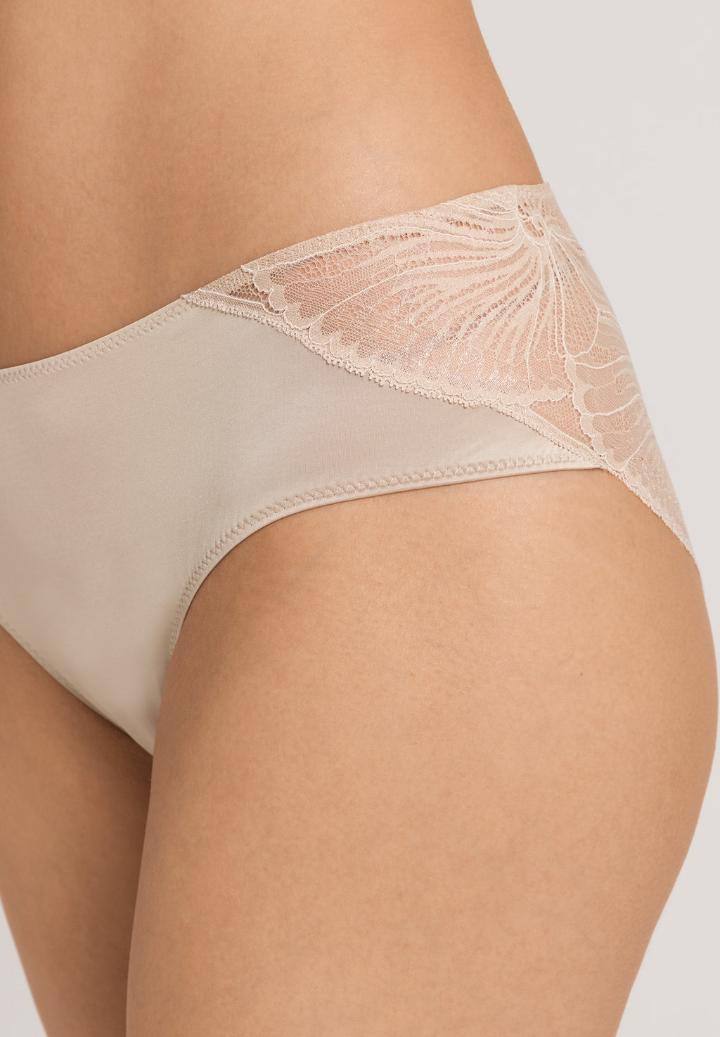 Lilith Lace Trim Hi-Cut Briefs | Coffee Quartz 70841-2216