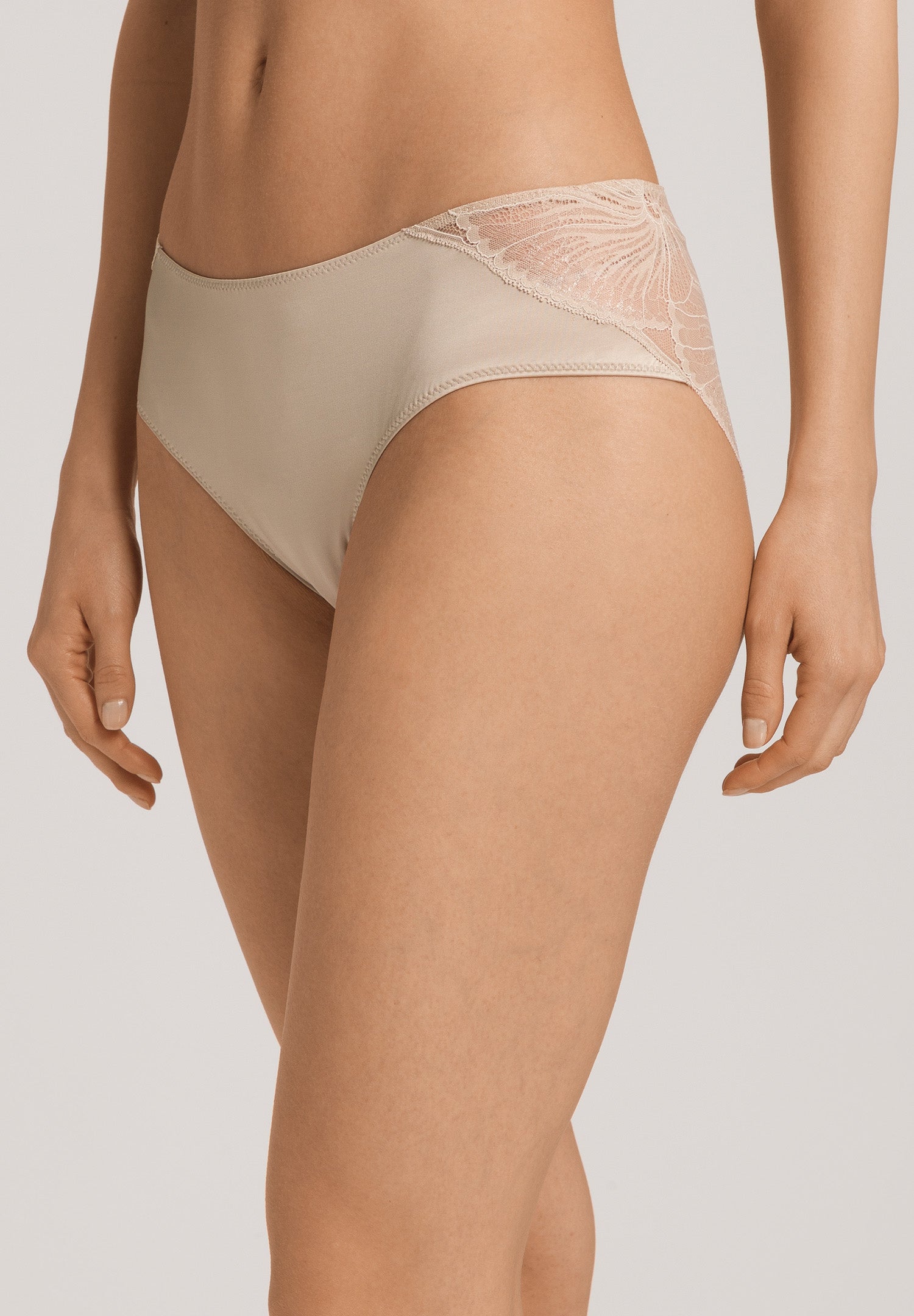 Lilith Lace Trim Hi-Cut Briefs | Coffee Quartz 70841-2216