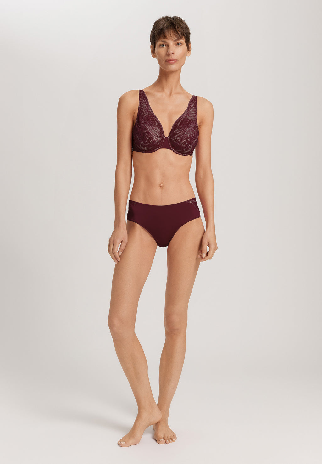 Lilith Lace Trim Hi-Cut Briefs | Vivid Brown 70841-2421