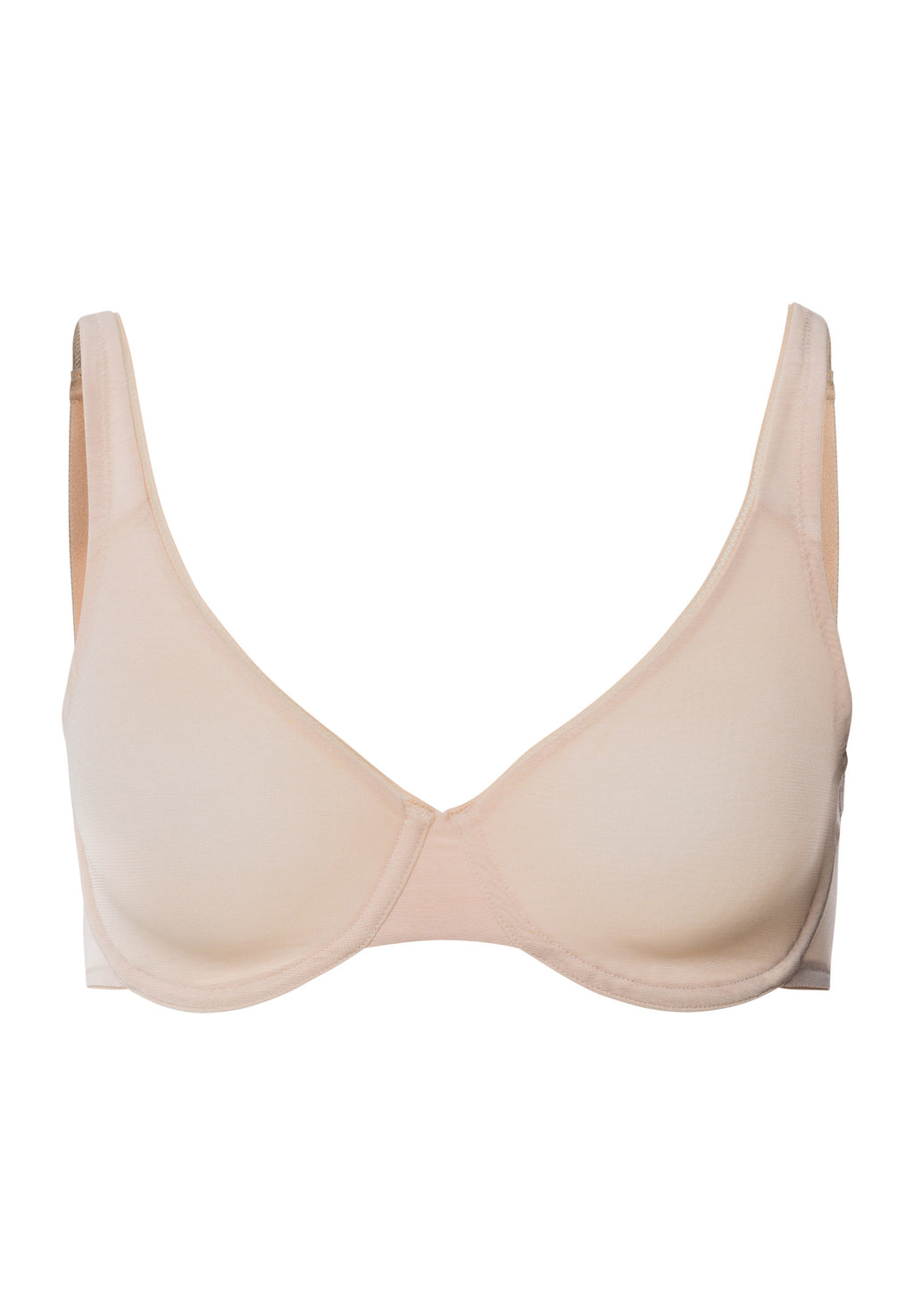 Smooth Illusion Semi-Transaprent Tulle Underwire Bra | Beige 70843-274