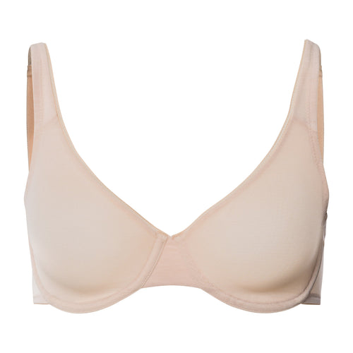 Smooth Illusion Semi-Transaprent Tulle Underwire Bra | Beige 70843-274