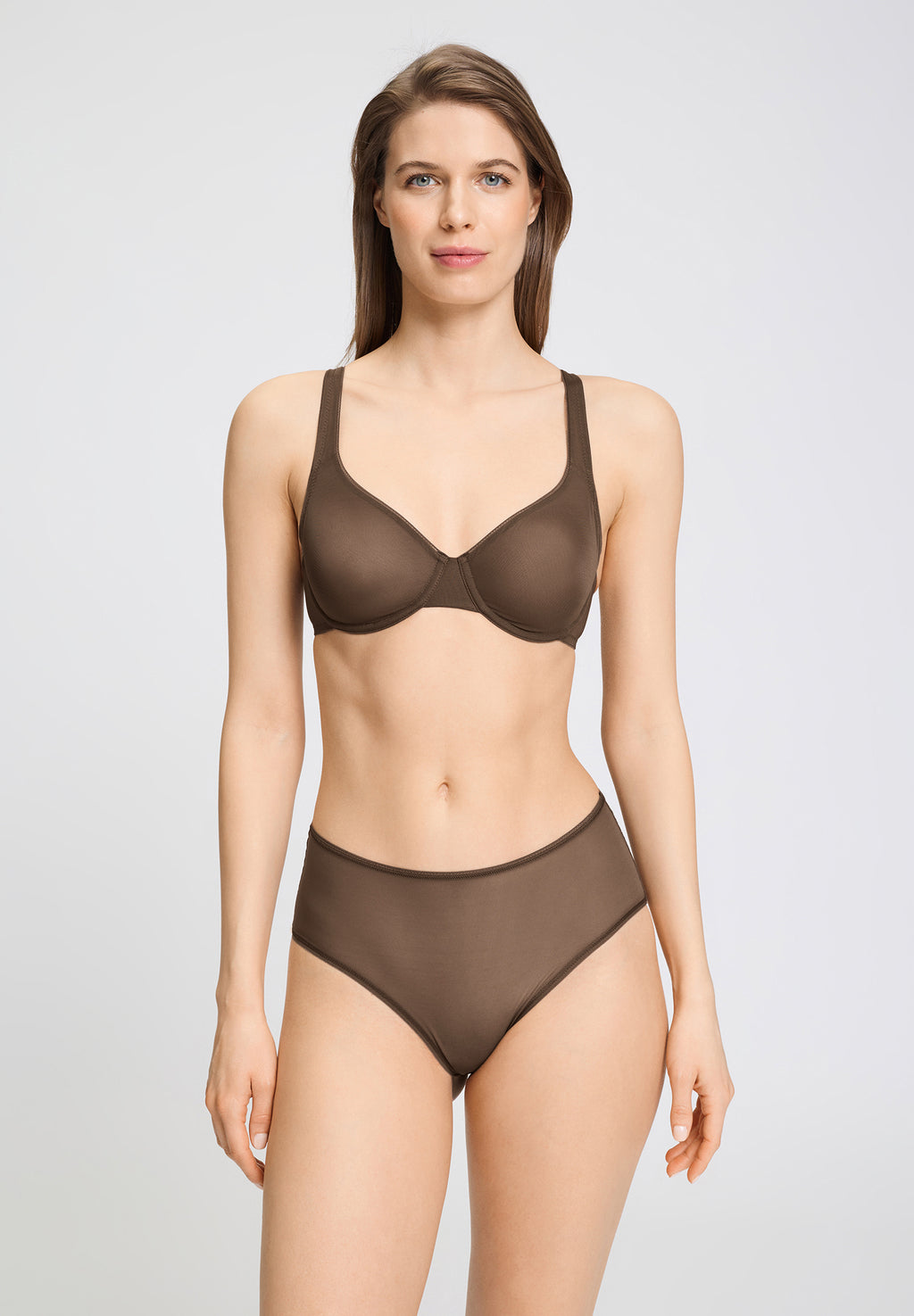 Smooth Illusion Semi-Transaprent Tulle Underwire Bra | Natural Teak 70843-2768
