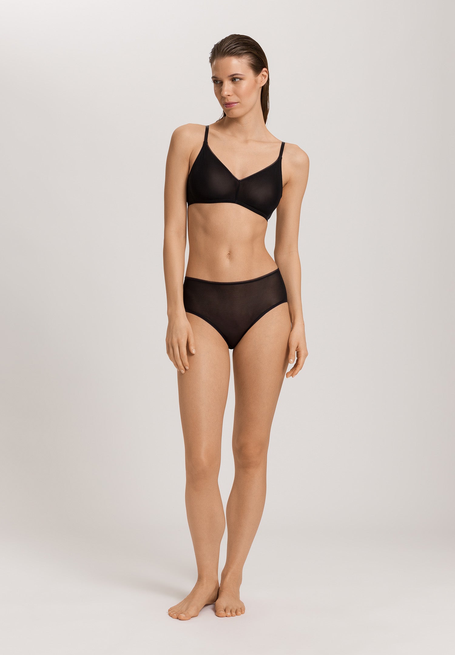 Smooth Illusion Semi-Transparent Tulle Full Briefs | Black 70845-019