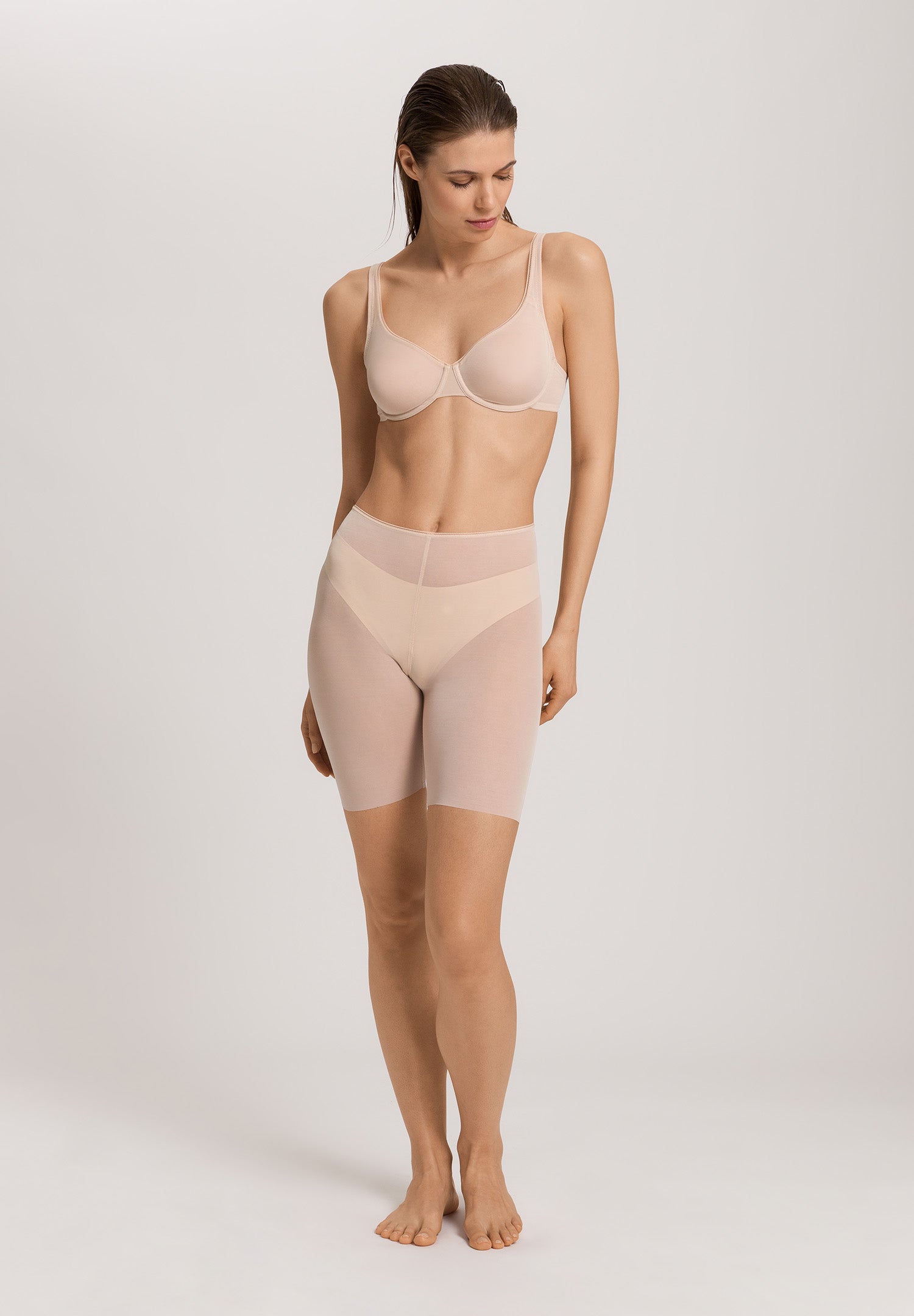Smooth Illusion Semi-Transparent Tulle Bike Shorts | Beige 70846-274