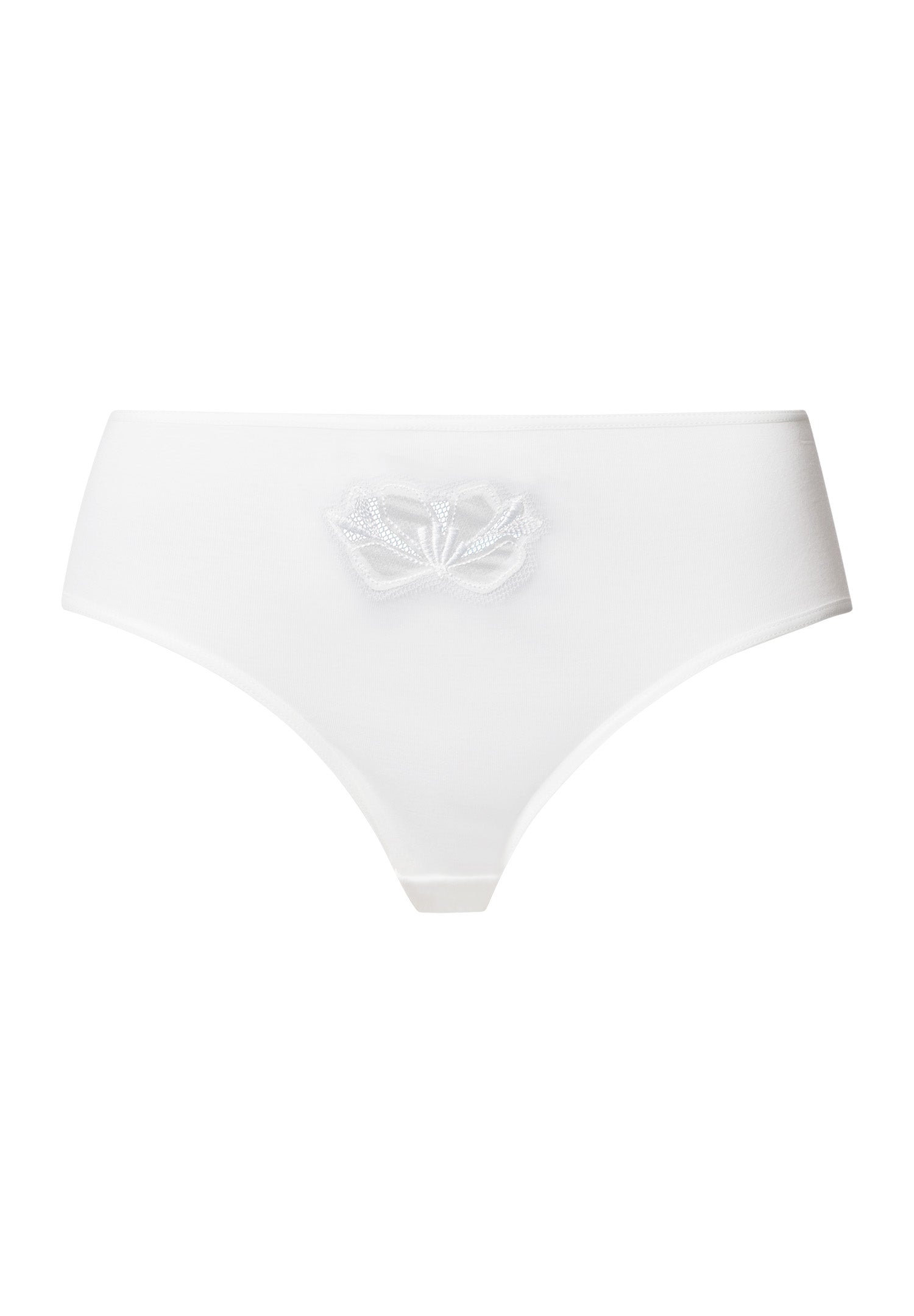 Kalea Floral Embroidered Hi-Cut Briefs | Off White 70849-102