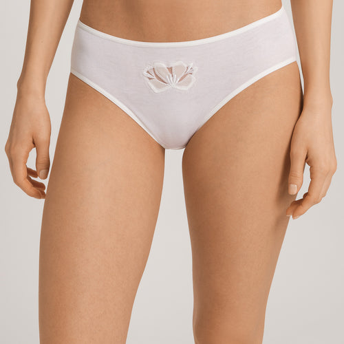Kalea Floral Embroidered Hi-Cut Briefs | Off White 70849-102