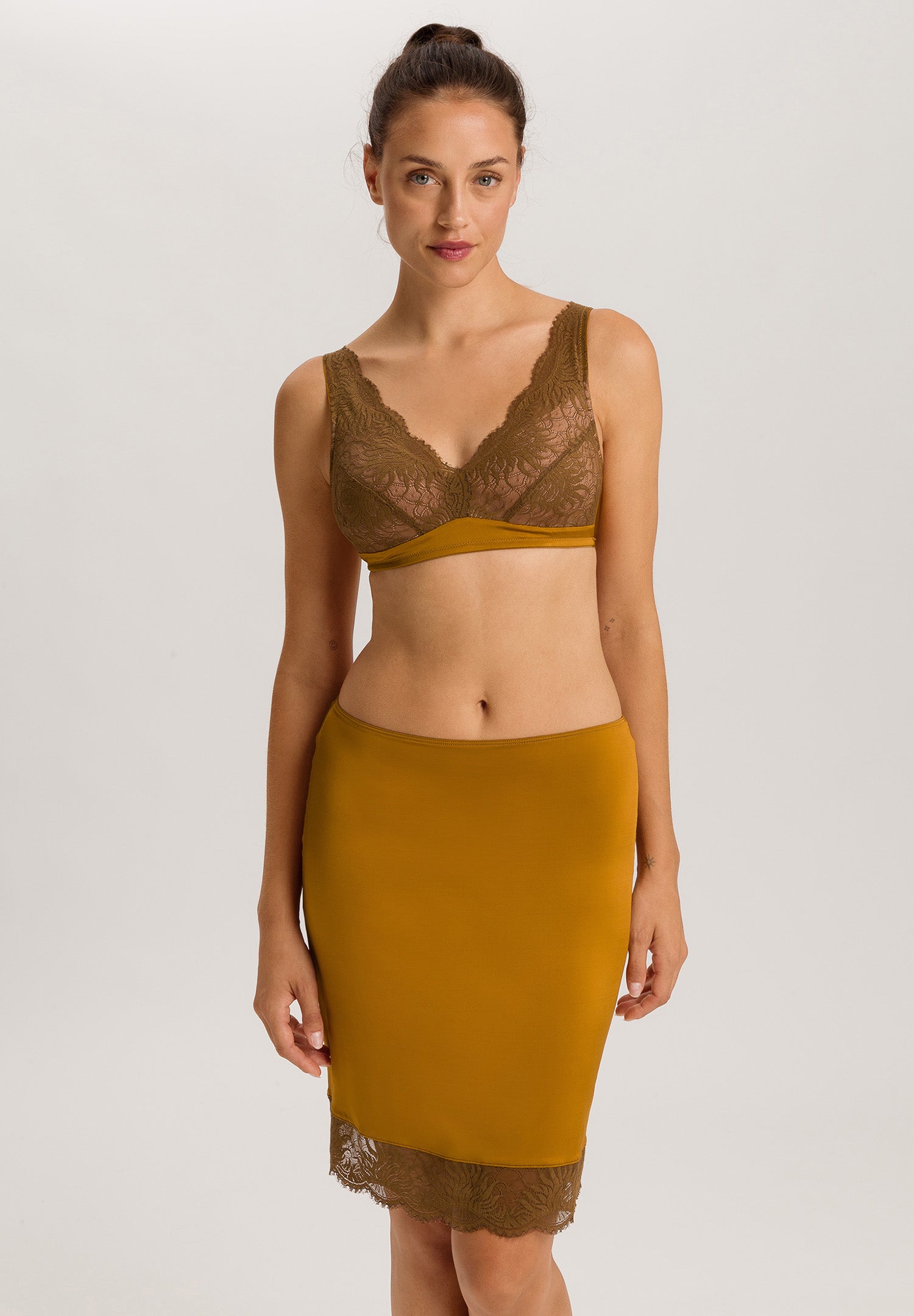 Gale Lace Trim Soft Cup Spacer Bra | Golden Cumin 70868-2803