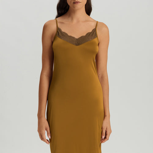 Gale Lace Trim V-Neck Bodydress | Golden Cumin 70873-2803