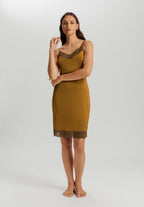 Gale Lace Trim V-Neck Bodydress | Golden Cumin 70873-2803