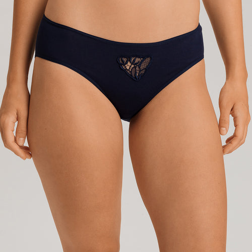 Belina Embroidered Cotton Hi-Cut Brief | Deep Navy 70876-1610