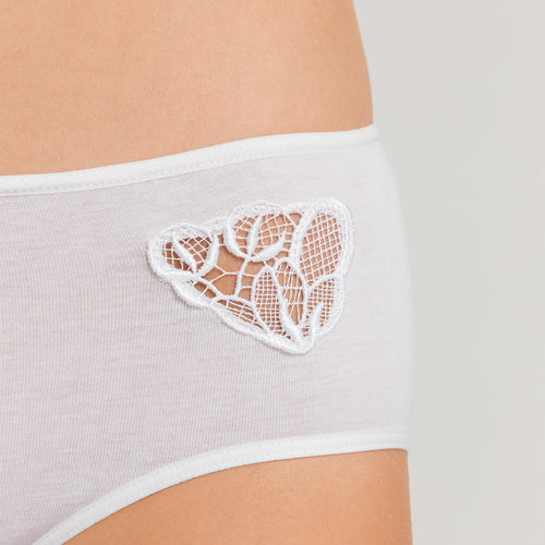 Belina Embroidered Cotton Full Brief | White 70877-101