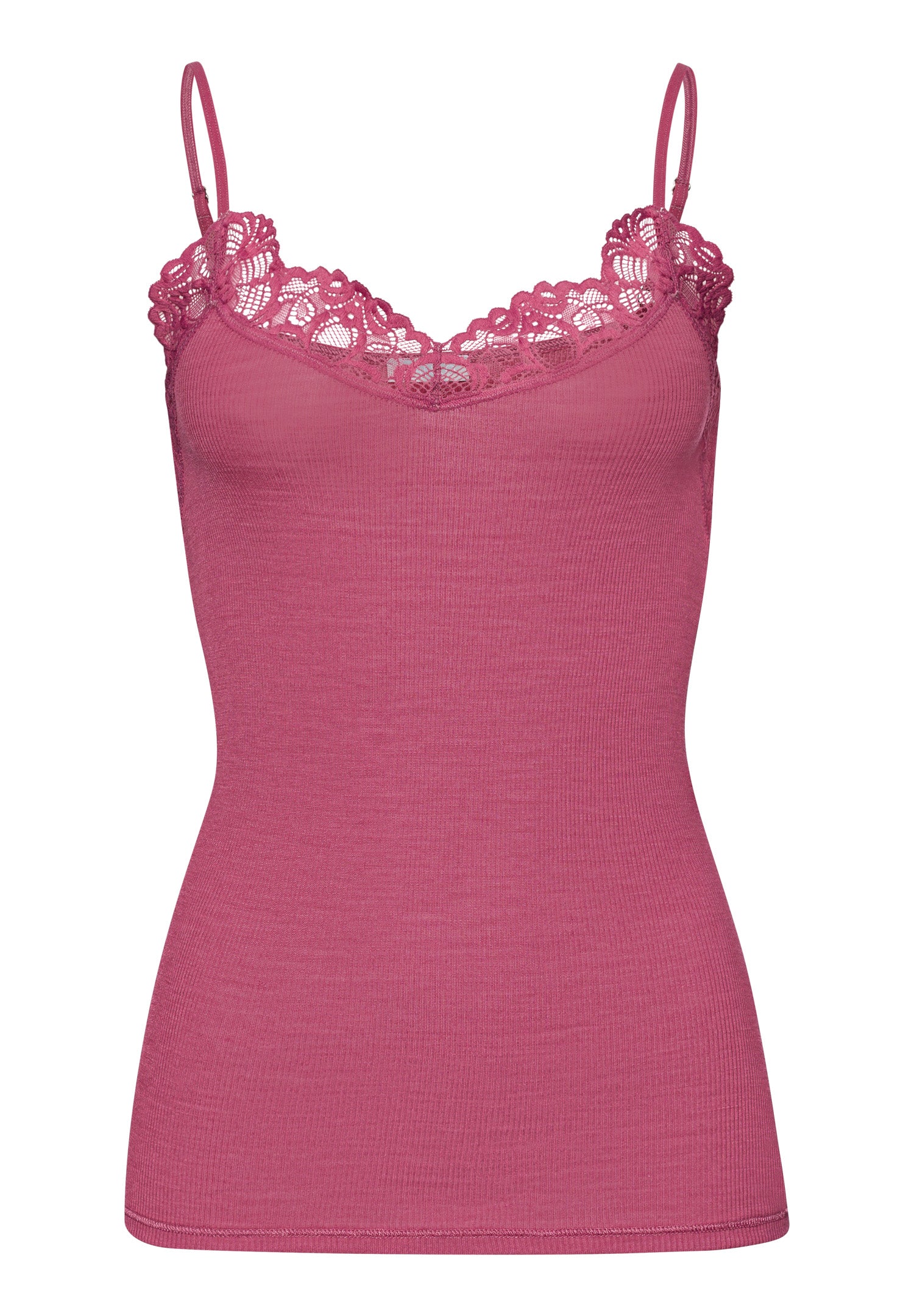 70911 Woolen Lace Spaghetti Cami - 2414 Rose Wine