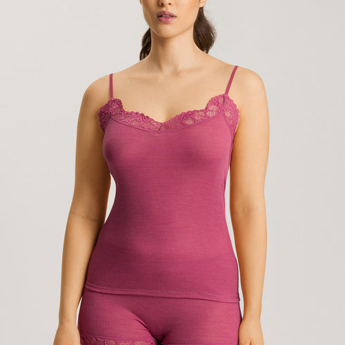 70911 Woolen Lace Spaghetti Cami - 2414 Rose Wine