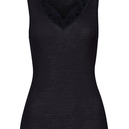 Woolen Lace Tank Top | Black 70912-019