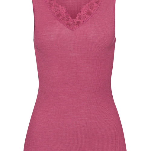 70912 Woolen Lace Tank Top - 2414 Rose Wine