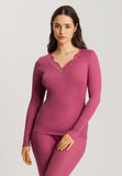 70914 Woolen Lace Long Sleeve Shirt - 2414 Rose Wine
