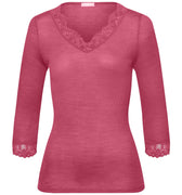 70915 Woolen Lace 3/4 Sleeve Shirt - 2414 Rose Wine