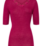 70972 Woolen Lace S/Slv Shirt - 2406 Intense Garnet