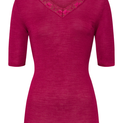 70972 Woolen Lace S/Slv Shirt - 2406 Intense Garnet