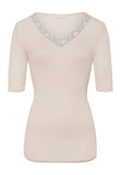 70972 Woolen Lace S/Slv Shirt - 2801 Pumice