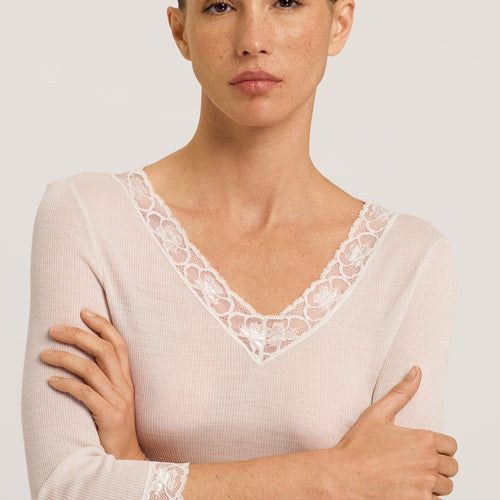 70973 Woolen Lace 3/4 Sleeve Shirt - 2801 Pumice