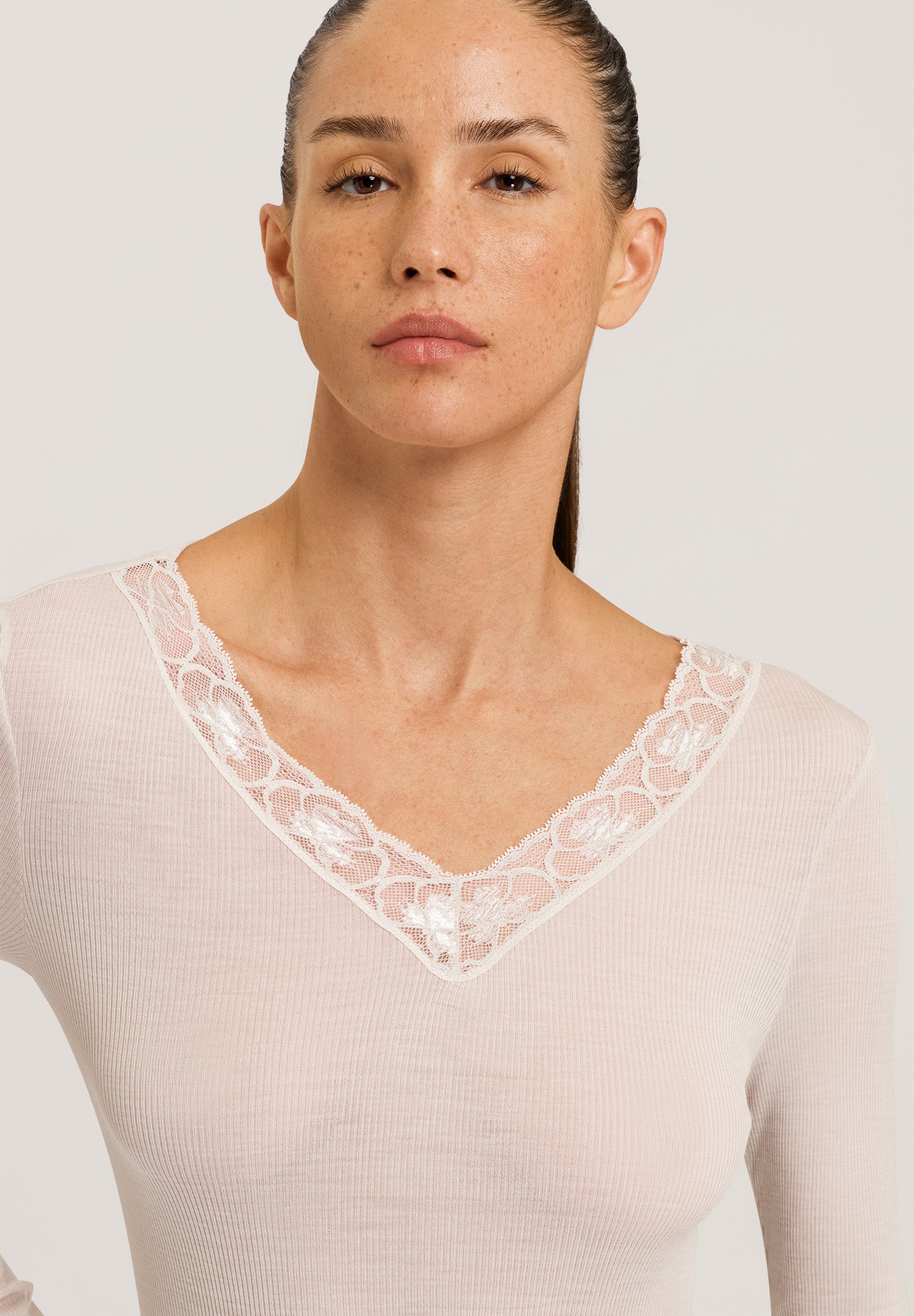 70974 Woolen Lace L/Slv Shirt - 2801 Pumice