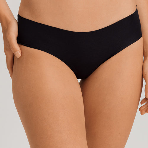 Invisible Cotton Cotton Blend Hi-Cut Brief | Black 71243-019