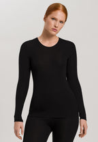 71409 Woolen Silk W L/Slv Shirt - 018 Black