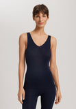 Woolen Silk W Wool And Silk V-Neck  Tank Top | Night Blue 71416-2624