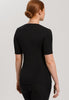 71417 Woolen Silk W Short Slv Top - 018 Black