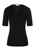 71417 Woolen Silk W Short Slv Top - 018 Black