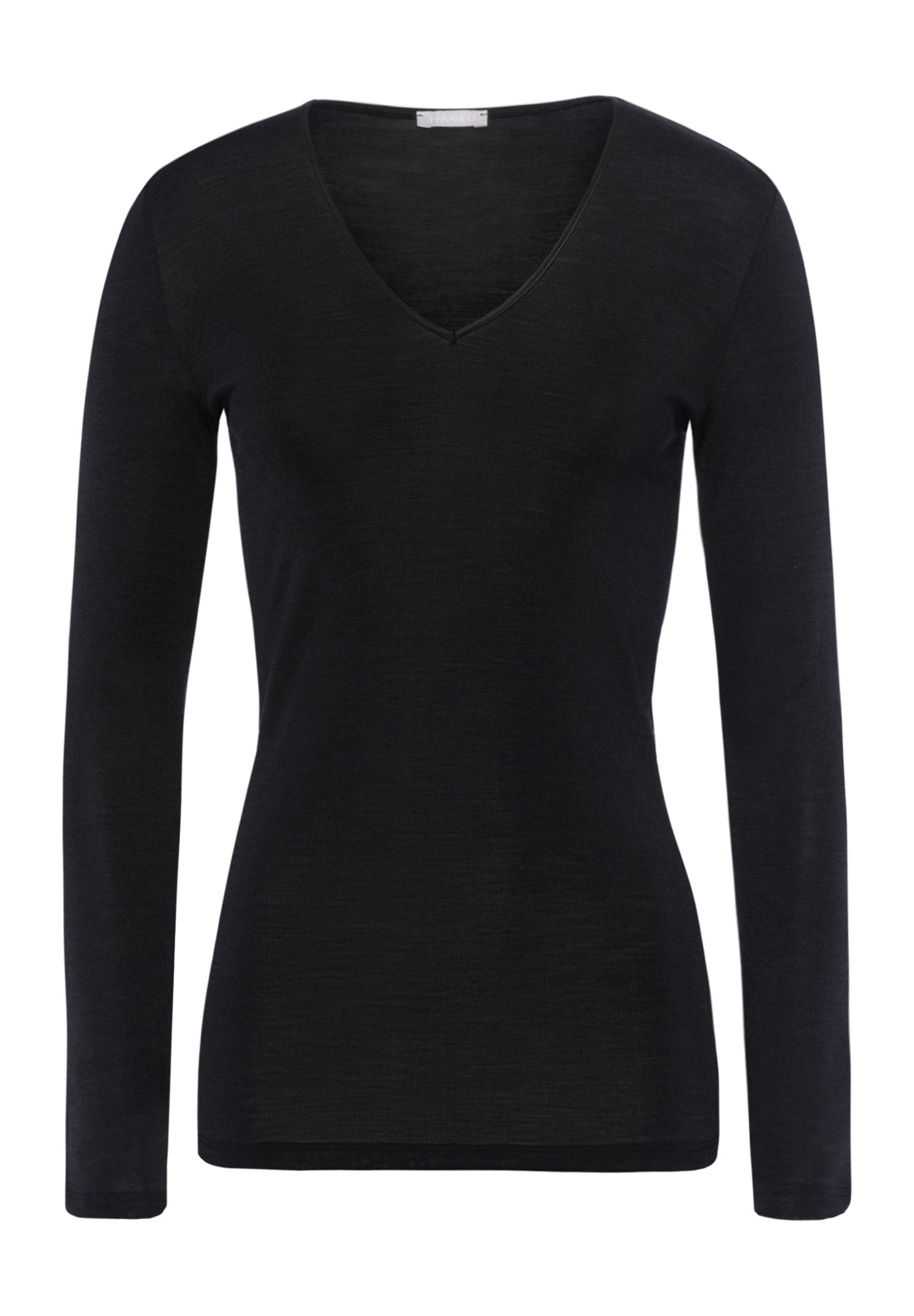 71418 Woolen Silk W Long Sleeve Shirt - 018 Black