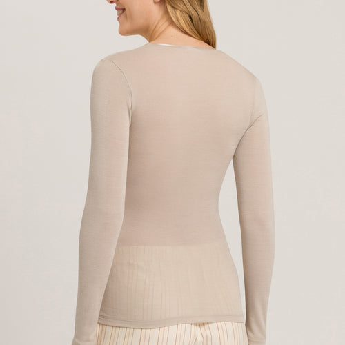 71418 Woolen Silk W Long Sleeve Shirt - 2806 Safari