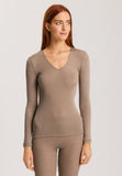 71418 Woolen Silk W Long Sleeve Shirt - 2847 Taupe
