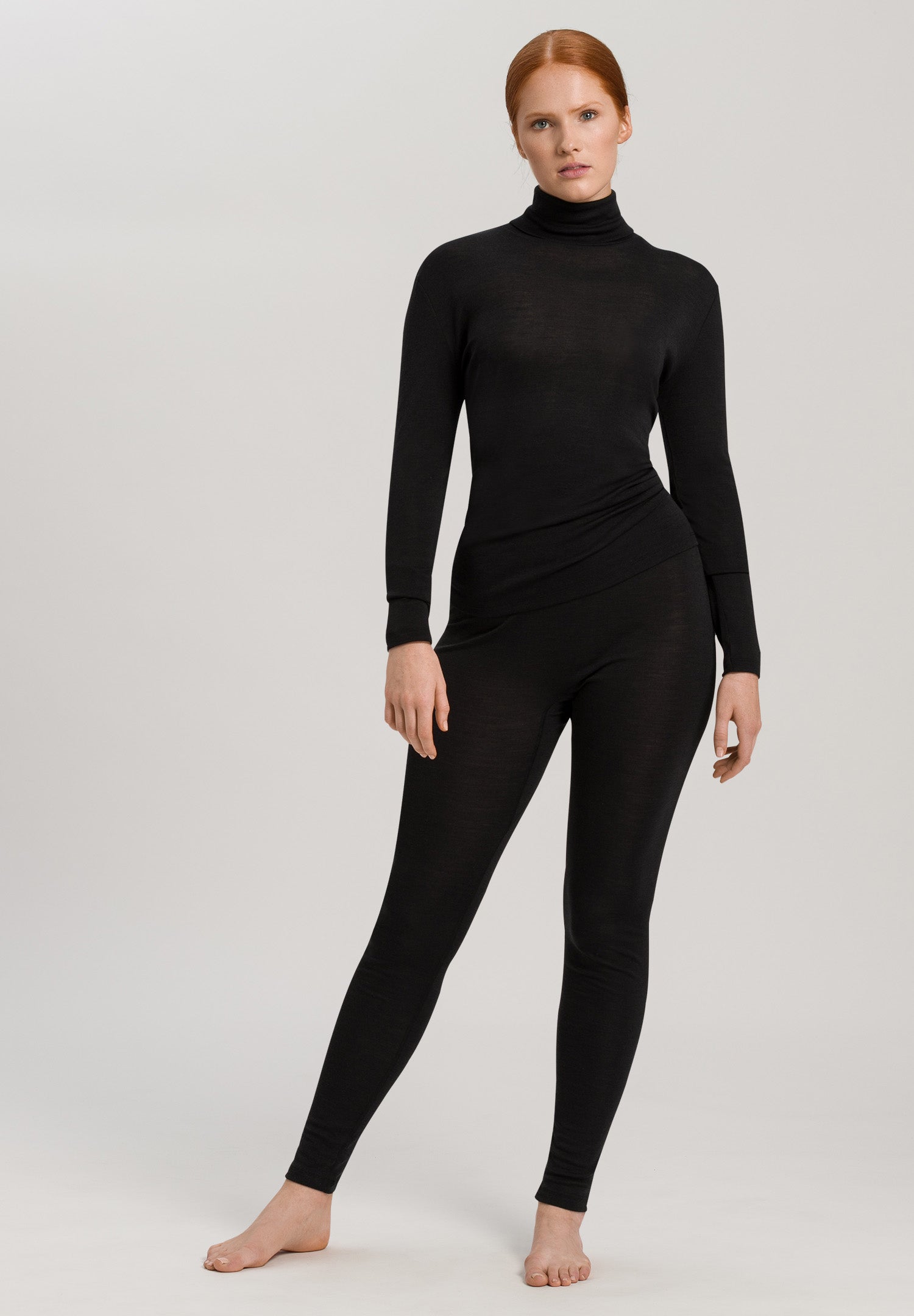 71423 Woolen Silk W Turtleneck Shirt - 018 Black