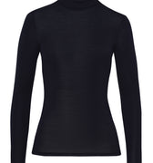 71423 Woolen Silk W Turtleneck Shirt - 1610 Deep Navy