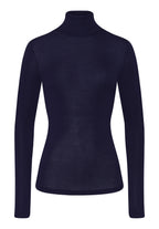 Woolen Silk W Wool And Silk Turtleneck | Night Blue 71423-2624