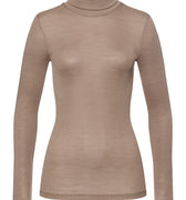 71423 Woolen Silk W Turtleneck Shirt - 2847 Taupe