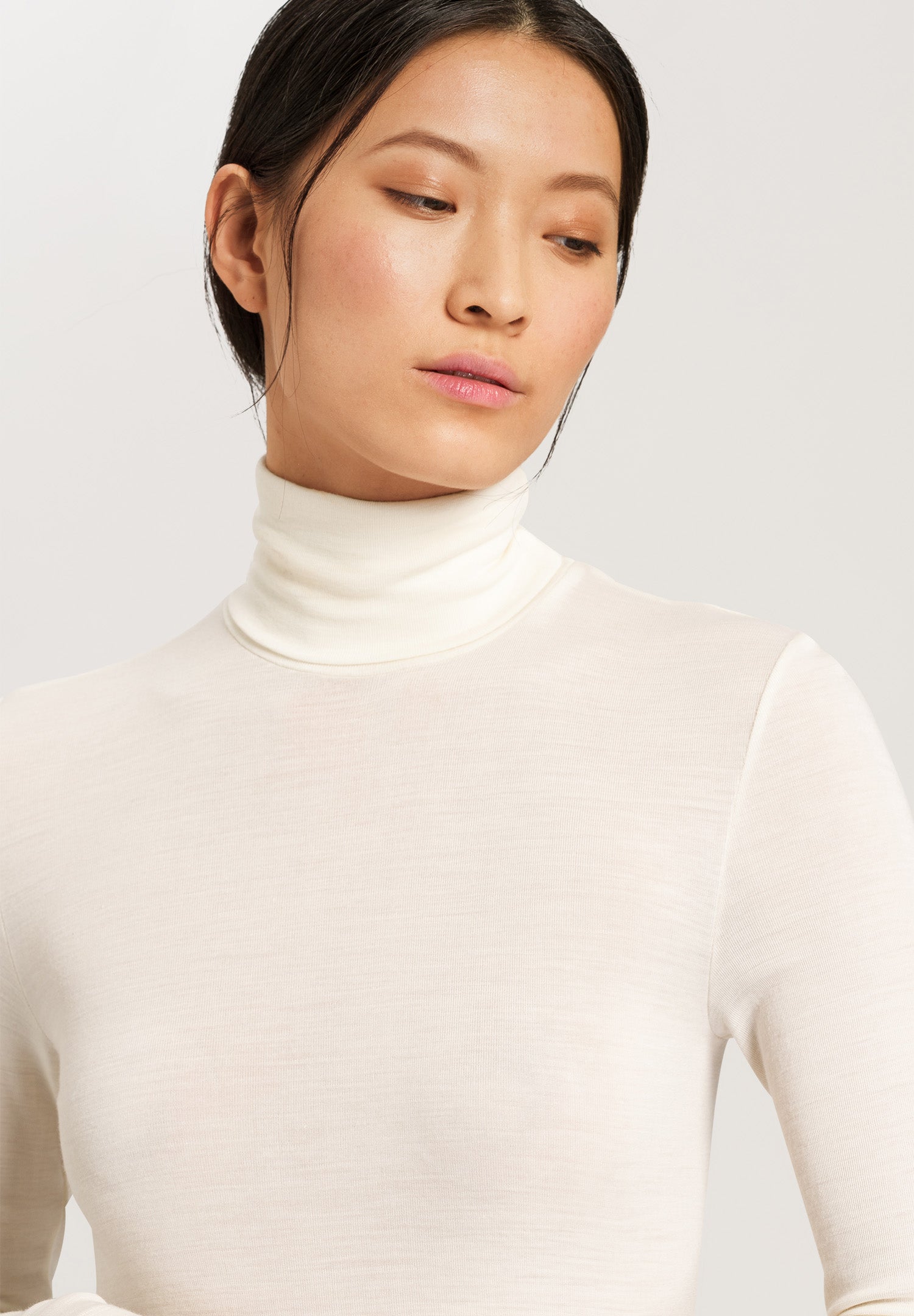 71423 Woolen Silk W Turtleneck Shirt - 795 Cygne