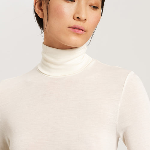 71423 Woolen Silk W Turtleneck Shirt - 795 Cygne