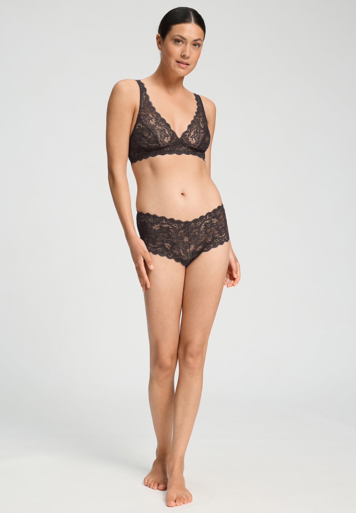 Luxury Moments Lace Boyleg | Dark Mocha 71447-2185