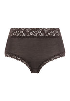 Moments Lace Trim Cotton Full Brief | Dark Mocha 71483-2185