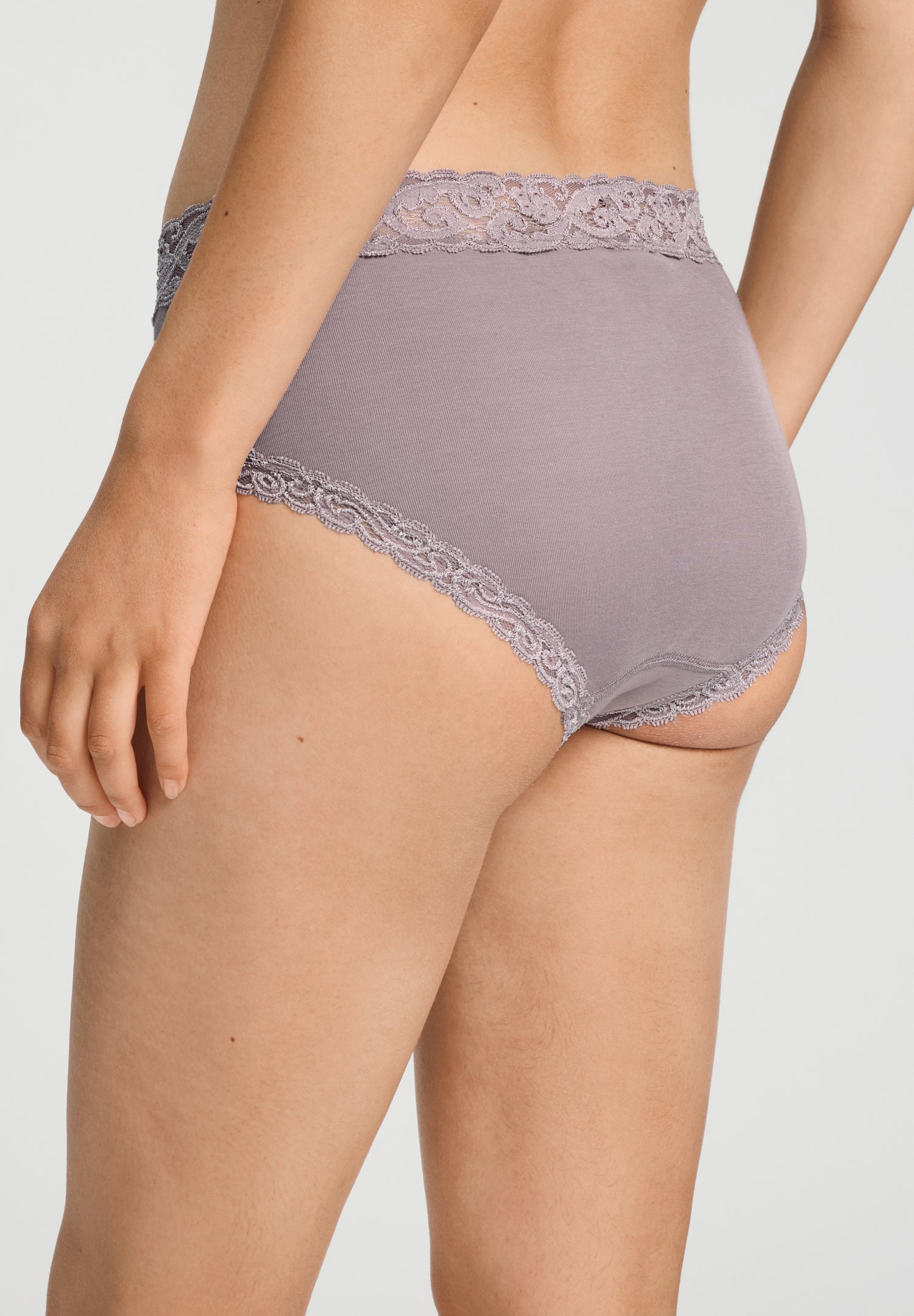 Moments Lace Trim Cotton Full Brief | Stormy Rose 71483-2467
