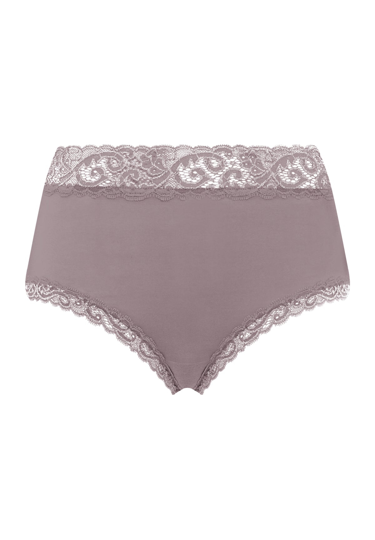 Moments Lace Trim Cotton Full Brief | Stormy Rose 71483-2467