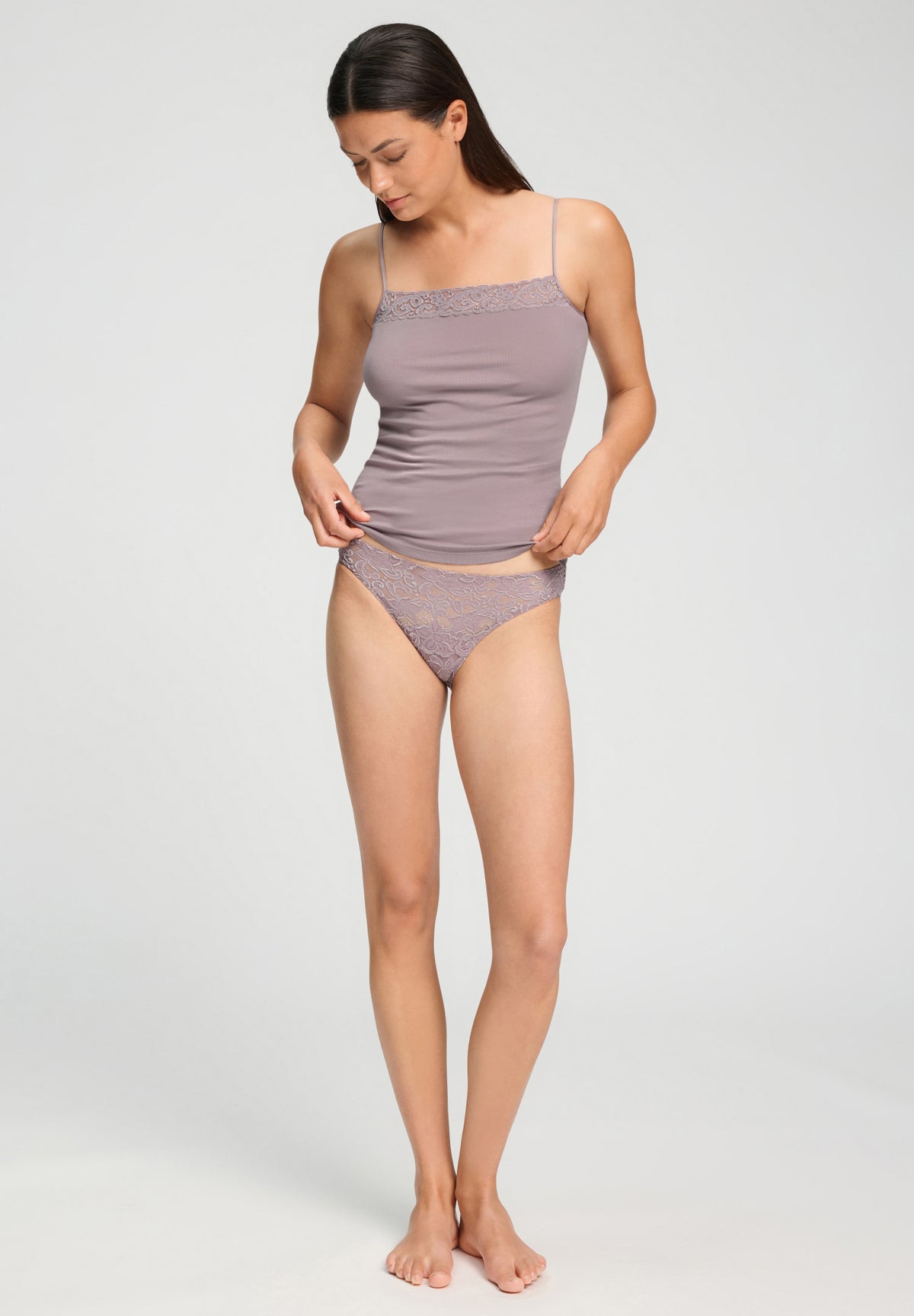 Moments Lace Trim Cotton Camisole | Stormy Rose 71484-2467