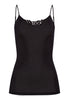 71521 Woolen Silk W Spaghetti Cami With Embroidery - 018 Black