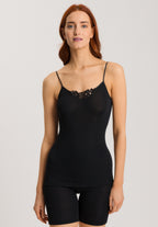 71521 Woolen Silk W Spaghetti Cami With Embroidery - 018 Black